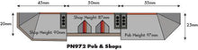 Load image into Gallery viewer, Low Relief Pub & Shops - N Gauge - PN972 by Metcalfe