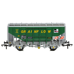 35 Ton PAA Bulk Grain Wagon 'Grainflow' Green & Grey - Bachmann -33-132A - Scale OO