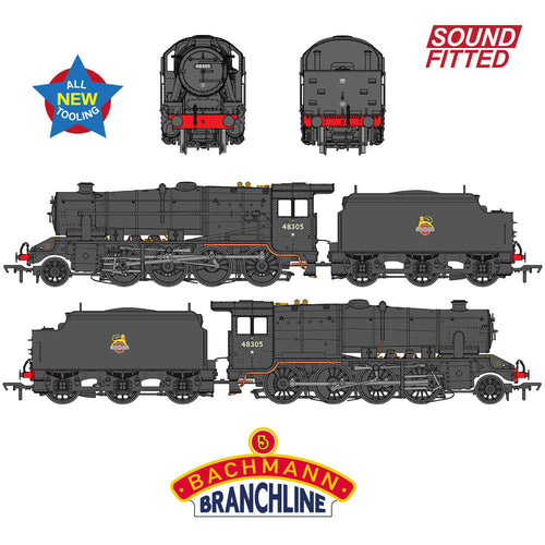 LMS 8F with Welded Tender 48305 BR Black (Early Emblem) SOUND FITTED