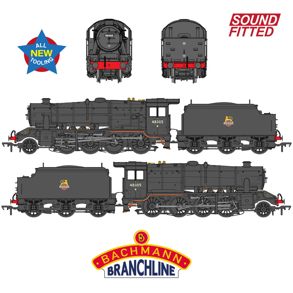 LMS 8F with Welded Tender 48305 BR Black (Early Emblem) SOUND FITTED