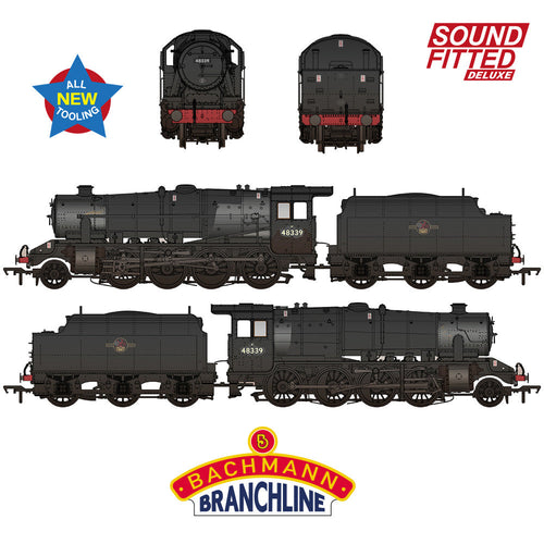 LMS 8F with Riveted Tender 48339 BR Black (Late Crest) WEATHERED, SOUND FITTED DELUXE