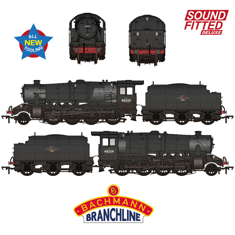 LMS 8F with Riveted Tender 48339 BR Black (Late Crest) WEATHERED, SOUND FITTED DELUXE
