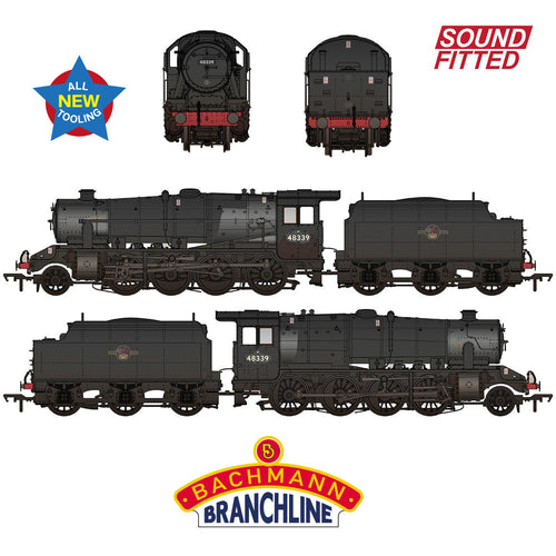 LMS 8F with Riveted Tender 48339 BR Black (Late Crest) WEATHERED, SOUND FITTED