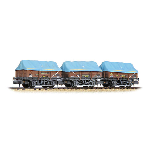 5 Plank China Clay 3-Wagon Pack BR Bauxite (TOPS) with Tent Canopy WEATHERED