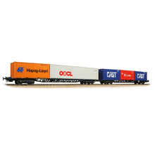 Load image into Gallery viewer, BR FGA Outer Flats 2-Pack BR Blue (TOPS), 5 x 20/40ft ISO Containers - Bachmann -38-627A - Scale OO
