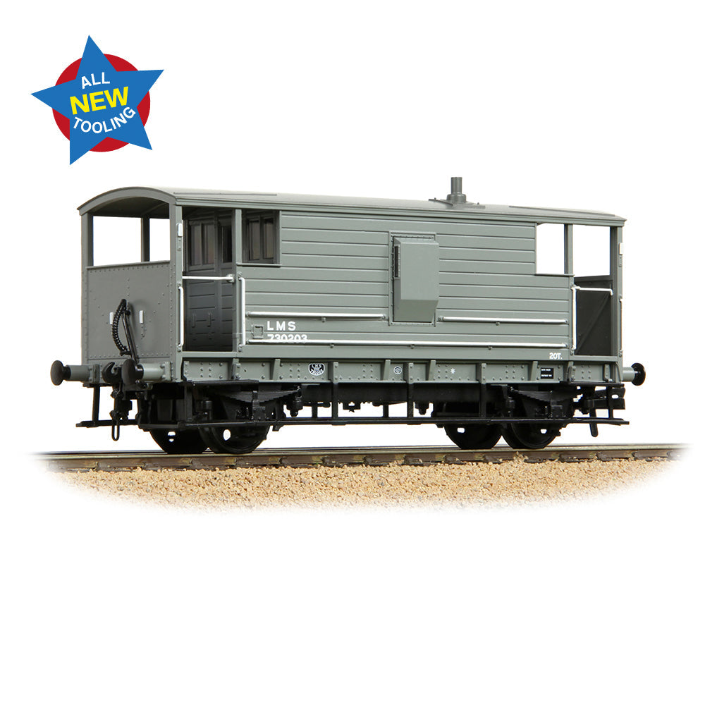 LMS 20T Brake Van LMS Grey (Small Letters)