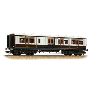 LNWR 50ft Arc Roof Brake Composite Corridor LNWR Dark Claret & White - Bachmann -39-880 - Scale OO