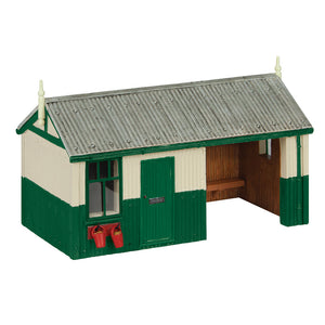 Narrow Gauge (OO9) Corrugated Platform Shelter and Office Green