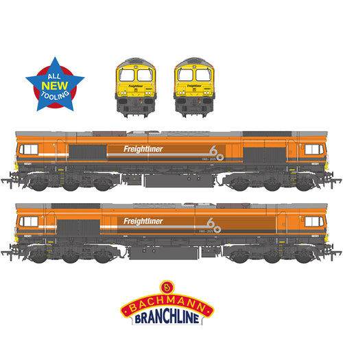 Class 66/5 66501 Freightliner 60 1965-2025 Freightliner Orange - Bachmann -50-011 -Scale OO 1:76