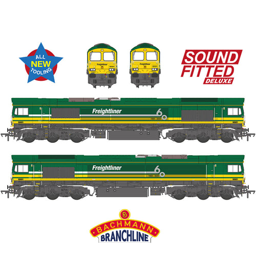 Class 66/6 66601 Freightliner 60 1965-2025 Freightliner Green - Bachmann -50-012SFX -Scale OO 1:76