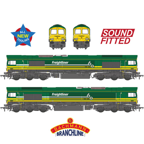 Class 66/6 66601 Freightliner 60 1965-2025 Freightliner Green - Bachmann -50-012SF -Scale OO 1:76