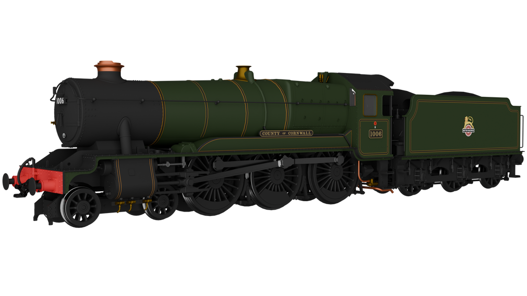 GWR County No.1006 'County of Cornwall' BR Lined Green Early Crest - DCC SOUND - Rapido Trains - 954506