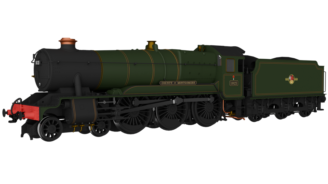 GWR County No.1021 'County of Montgomery' BR Lined Green Late Crest - DCC SOUND - Rapido Trains - 954508