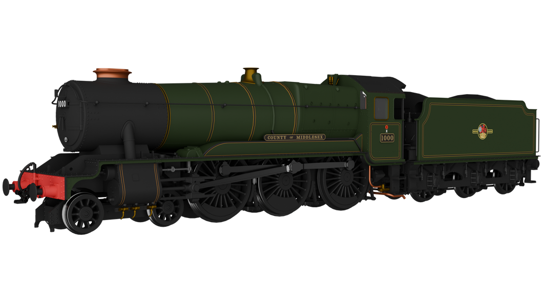 GWR County No.1000 'County of Middlesex' BR Lined Green Late Crest - DCC SOUND - Rapido Trains - 954509