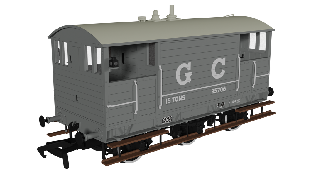 GCR 15T 6w Brake - GC Grey No.35706 - Rapido Trains - 975001