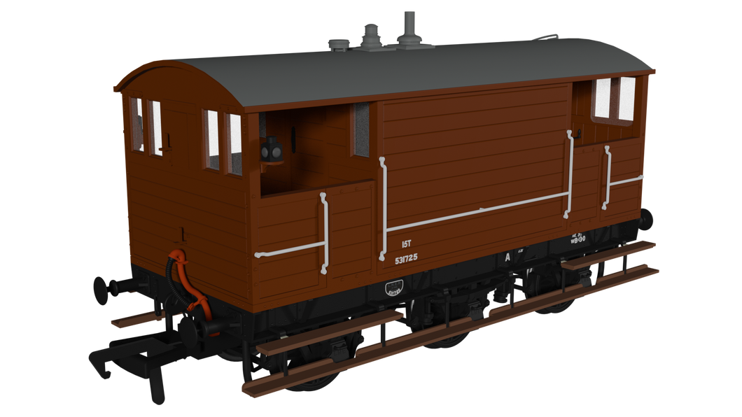 GCR 15T 6w Brake - BR Bauxite No.531725 - Rapido Trains - 975010