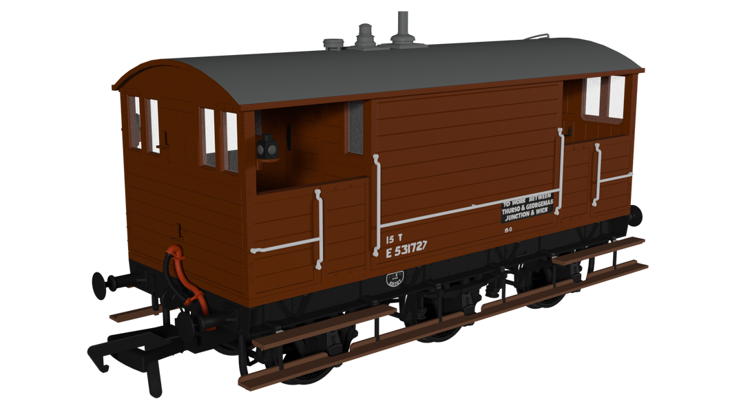 GCR 15T 6w Brake - BR Bauxite No.E531727 - Rapido Trains - 975012