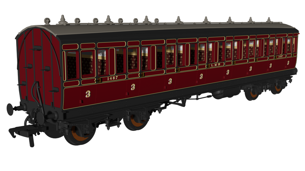 LMS Period 1 ‘Evolution’ Non-Corridor Third No.1487 - Rapido Trains - 978157