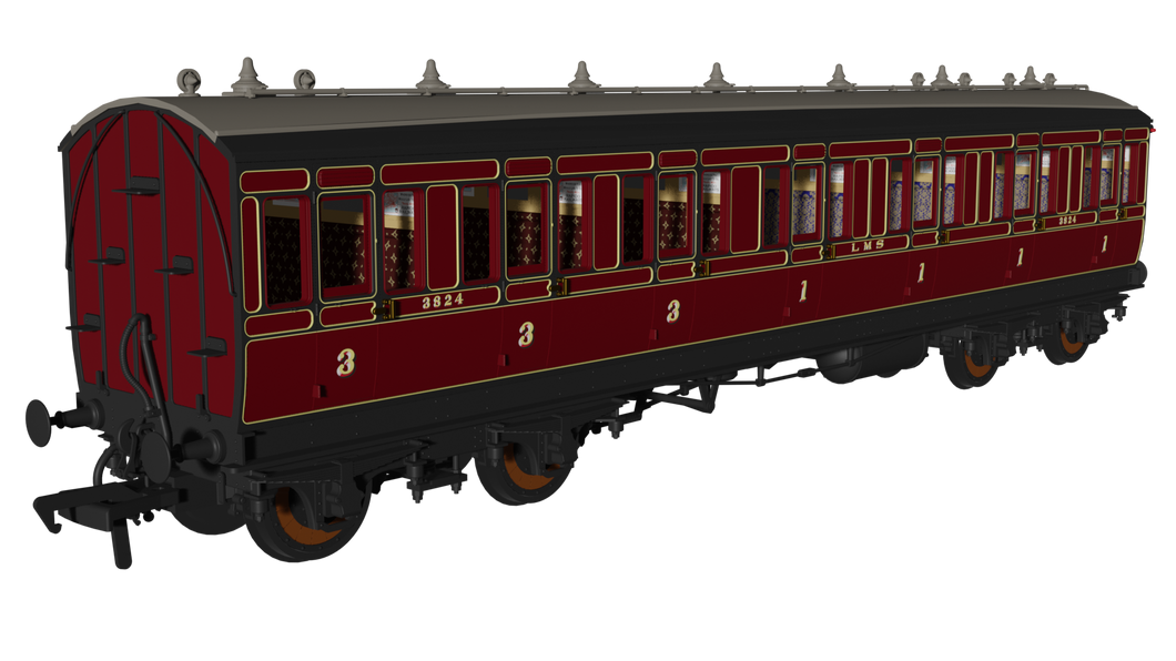 LMS Period 1 ‘Evolution’ Non-Corridor Composite No.3824 - Rapido Trains - 978158