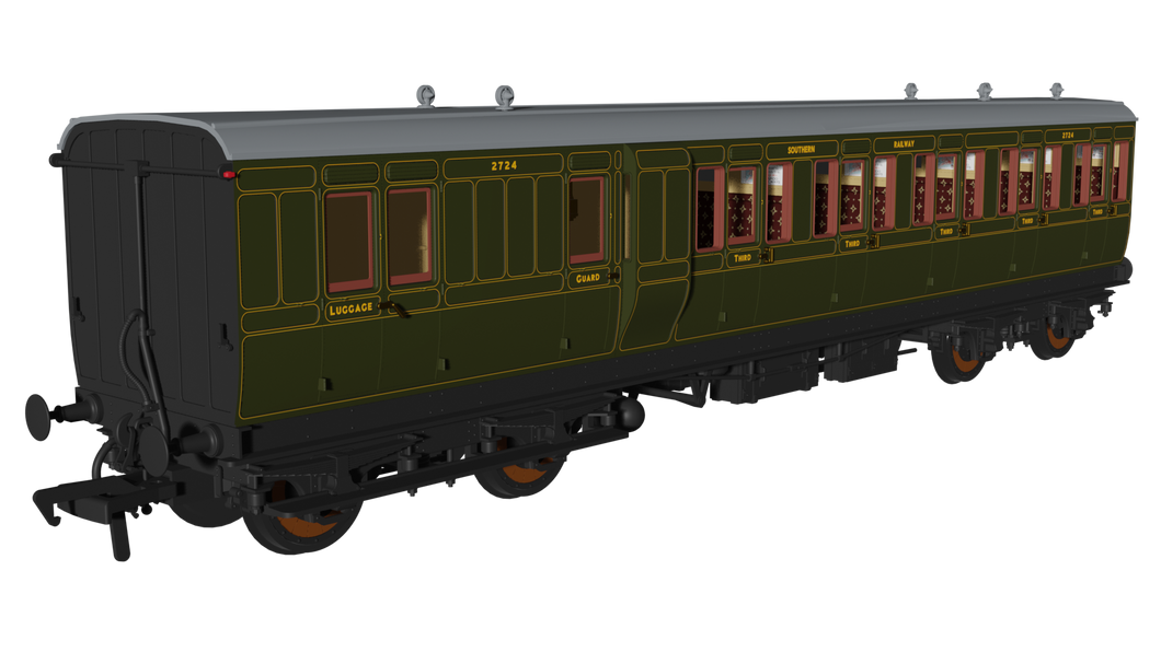 SR Olive 'Evolution' Non-Corridor Carriage Brake Third No.2724 - Rapido Trains - 978214