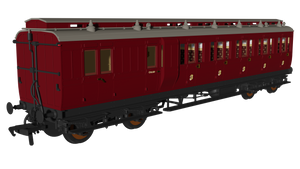 Generic Crimson 'Evolution' Non-Corridor Carriage Brake Third - Rapido Trains - 978243