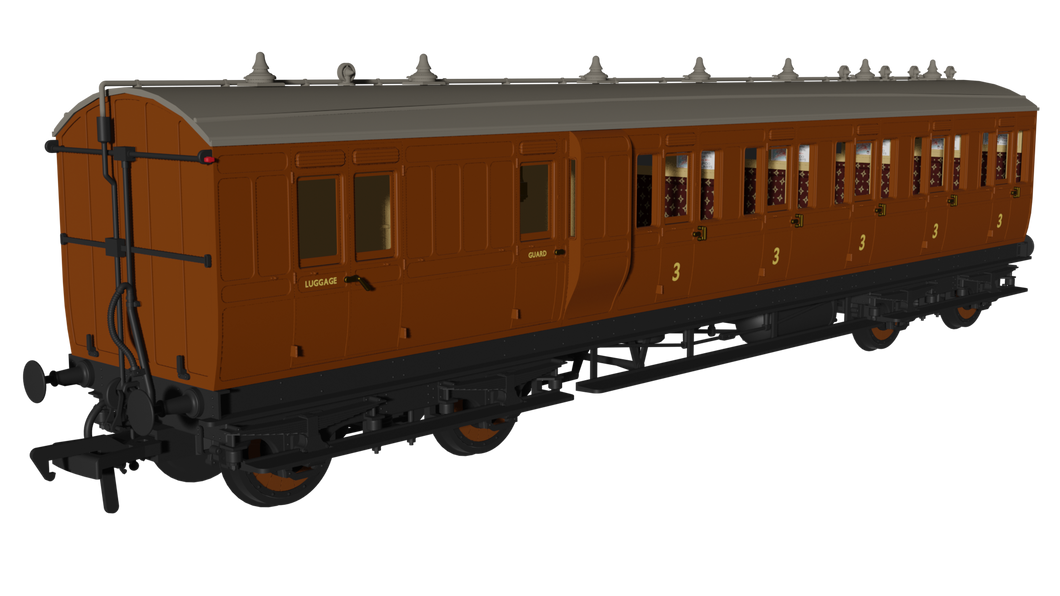 Generic Brown 'Evolution' Non-Corridor Carriage Brake Third - Rapido Trains - 978245