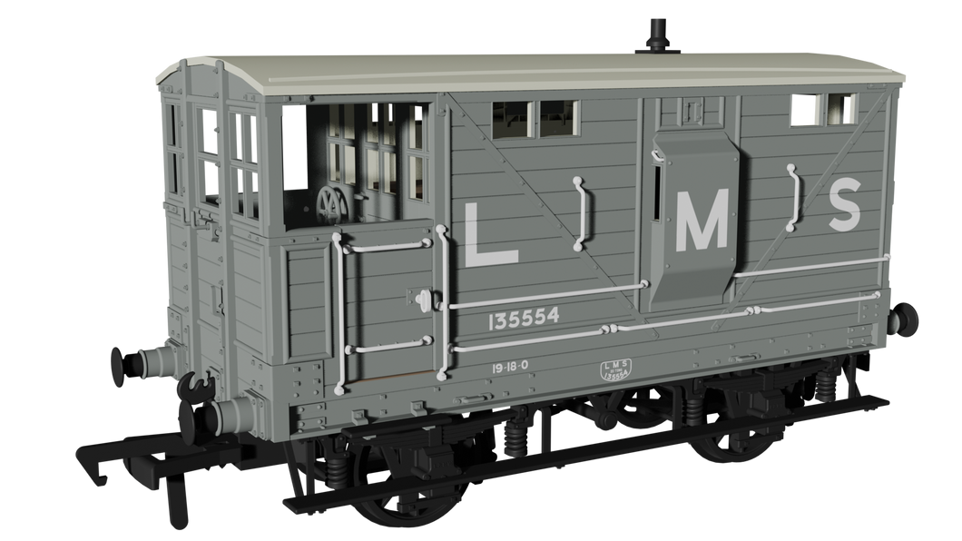 LNWR D17b Brake - LMS (pre-36) No.135554 - Rapido Trains - 987003