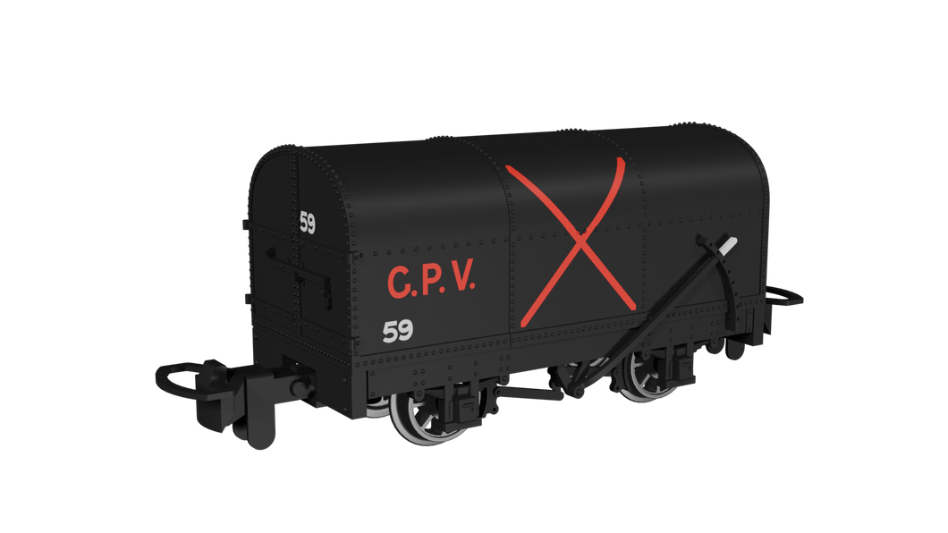 009 Gunpowder Van -  Black with Red Cross No.59 - Rapido Trains - 990202