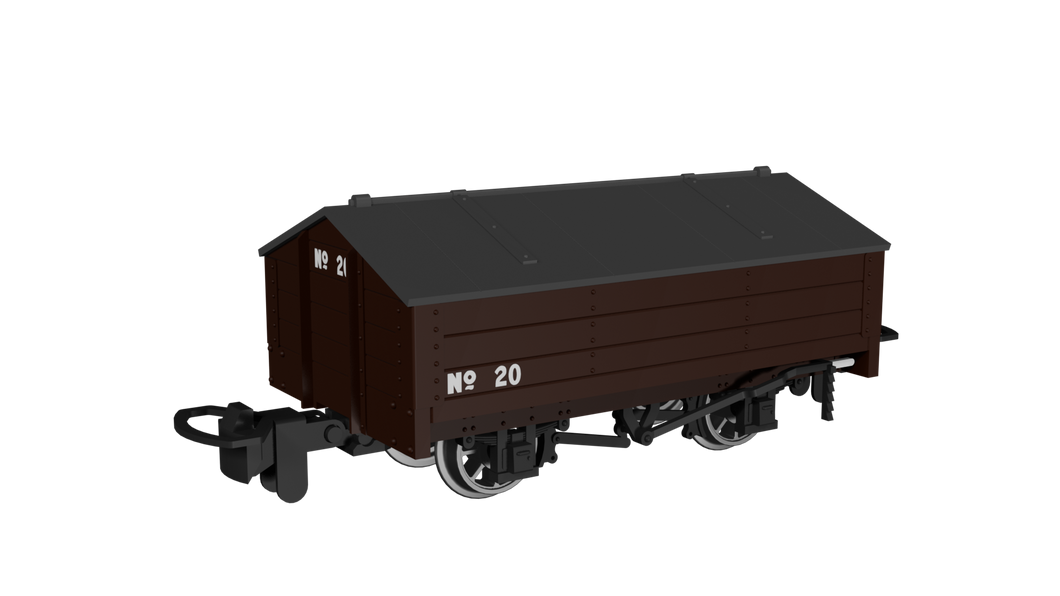 009 Peaked Roof Van -  Plain Brown No.20 - Rapido Trains - 990401