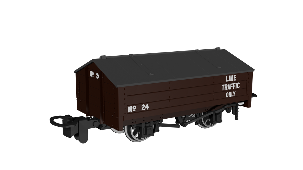 009 Peaked Roof Van -  Brown 'Lime' No.24 - Rapido Trains - 990402