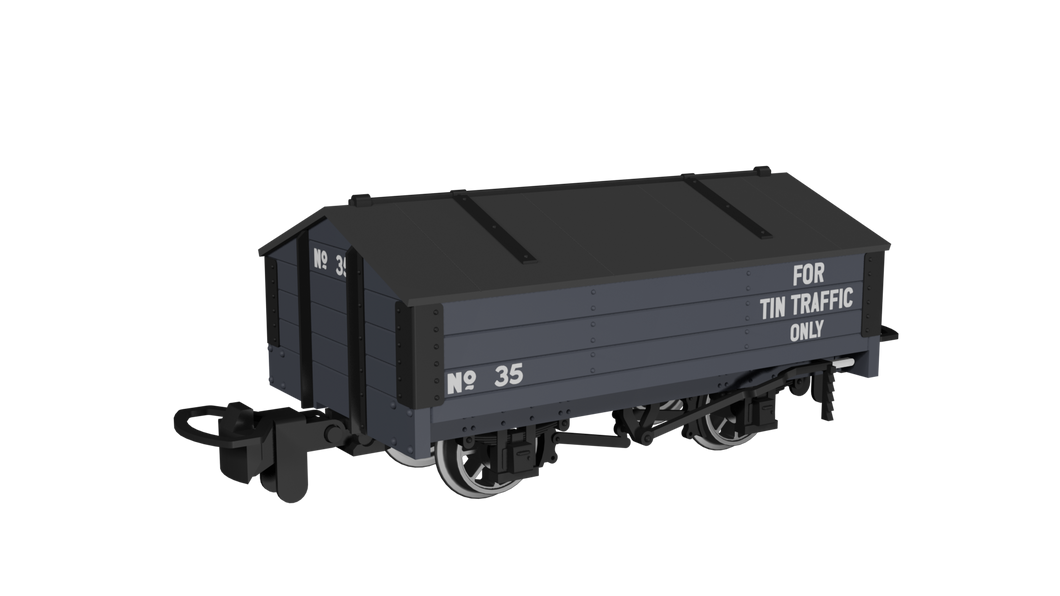 009 Peaked Roof Van -  Dark Grey 'Tin' No.35 - Rapido Trains - 990407