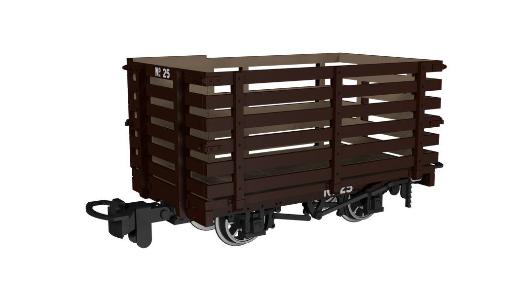 009 Livestock Wagon -  Plain Brown No.25 - Rapido Trains - 990603