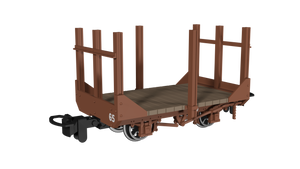009 Stake Wagon -  Plain Rusty Brown No.65 - Rapido Trains - 990705