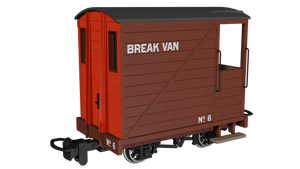 009 Single Veranda Brake Van -  Brown with Red Ends No.6 - Rapido Trains - 990802