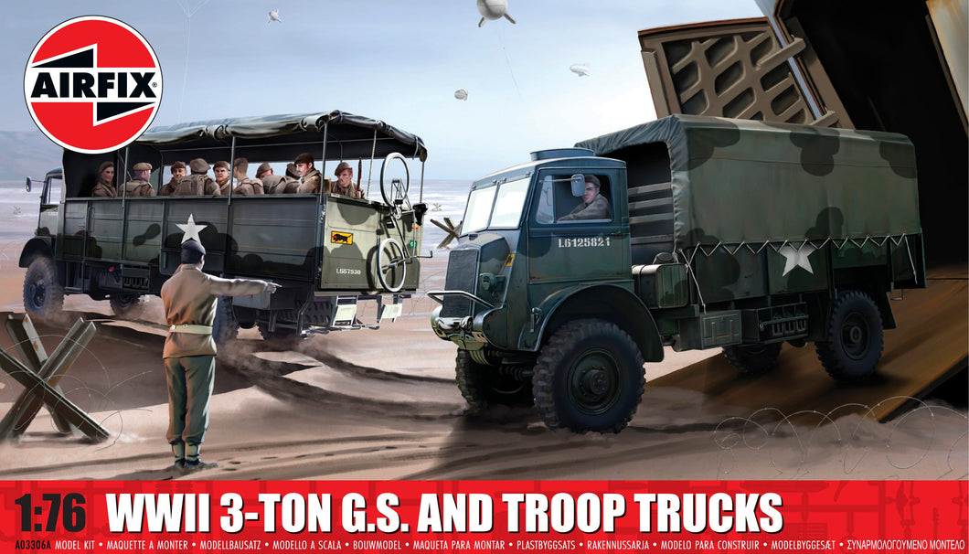 WWII 3-ton 4x4 General Service & Troop Trucks- Airfix - A03306A New for 2025