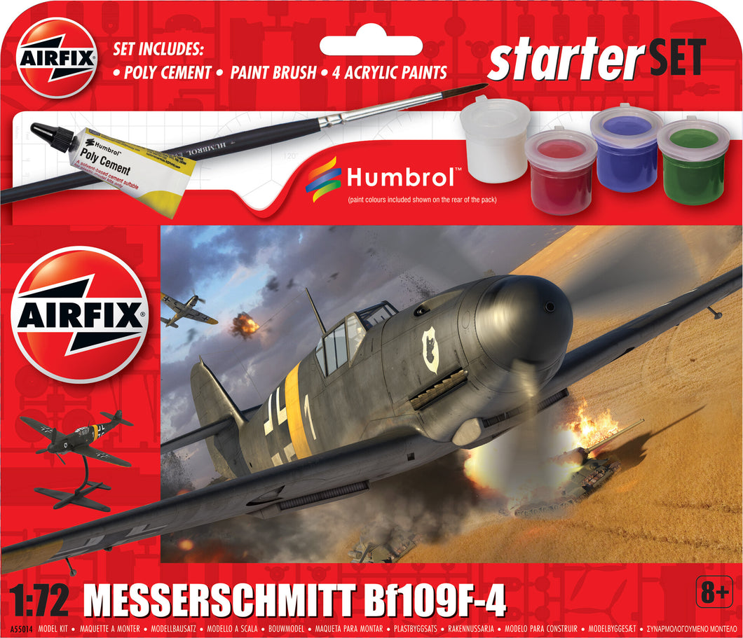 Starter Set - Messerschmitt Bf109F-4  - 1:72 Scale - Airfix A55014 - New for 2024