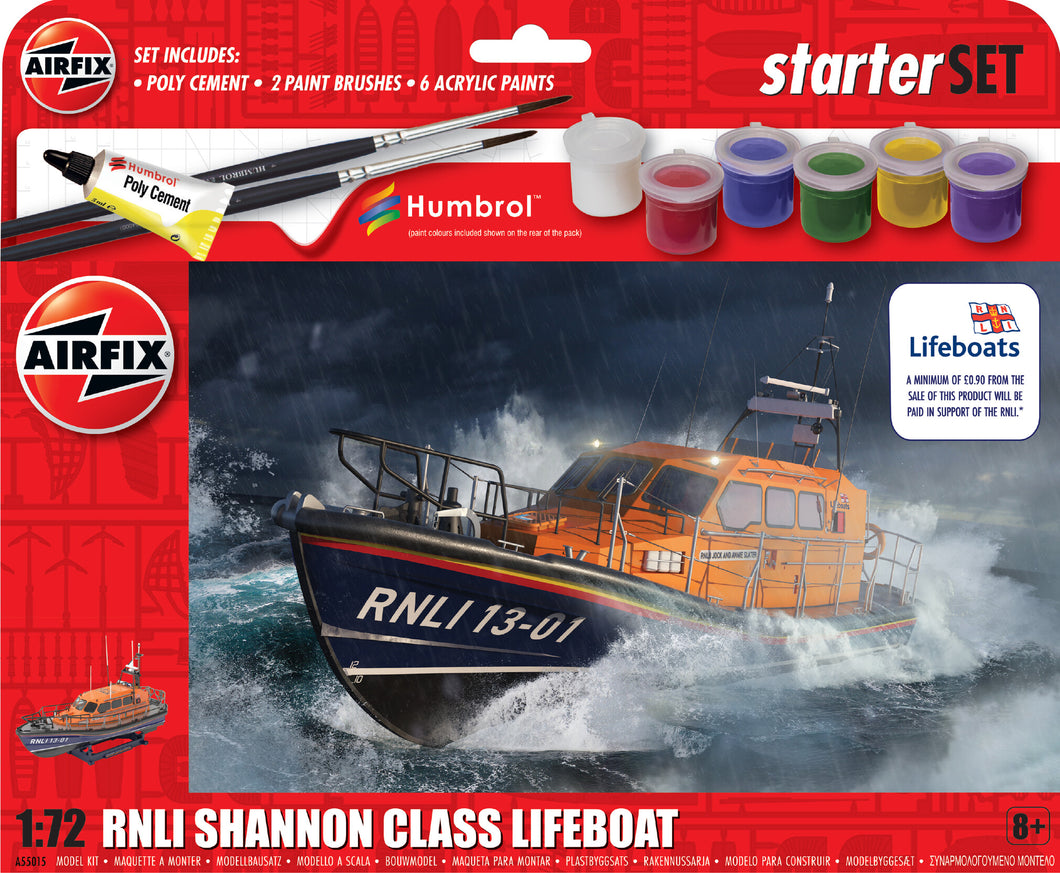 Starter Set - RNLI Shannon Class Lifeboat - 1:72 Scale - Airfix A55015 - New for 2024