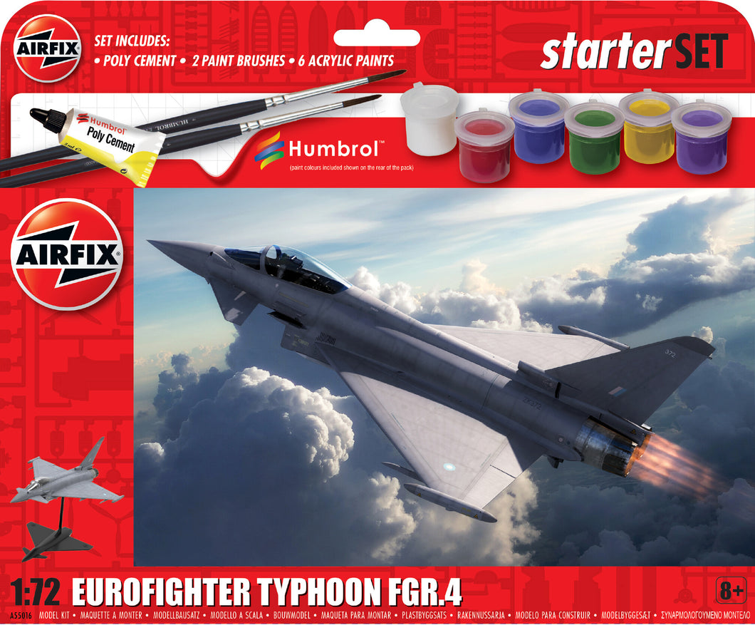 Starter Set - Eurofighter Typhoon FGR.4 - 1:72 Scale - Airfix A55016 - New for 2024