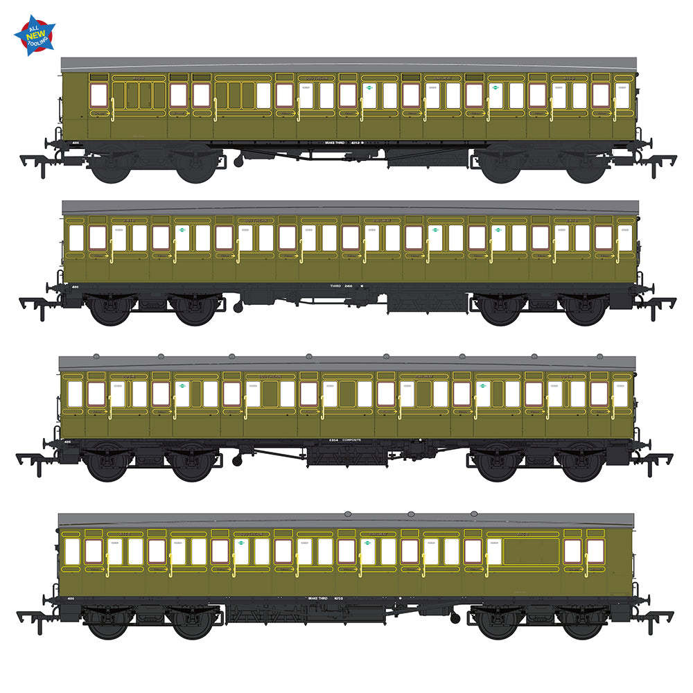 LBSCR 54ft 'Isle of Wight' 4-Coach Pack SR Maunsell Green