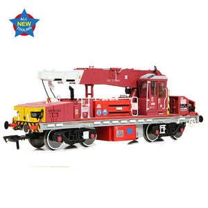 Plasser 12T YOB Diesel-Hydraulic Crane DRP81523 Javis/Fastline Maroon - Bachmann -E87049 - Scale 1:76