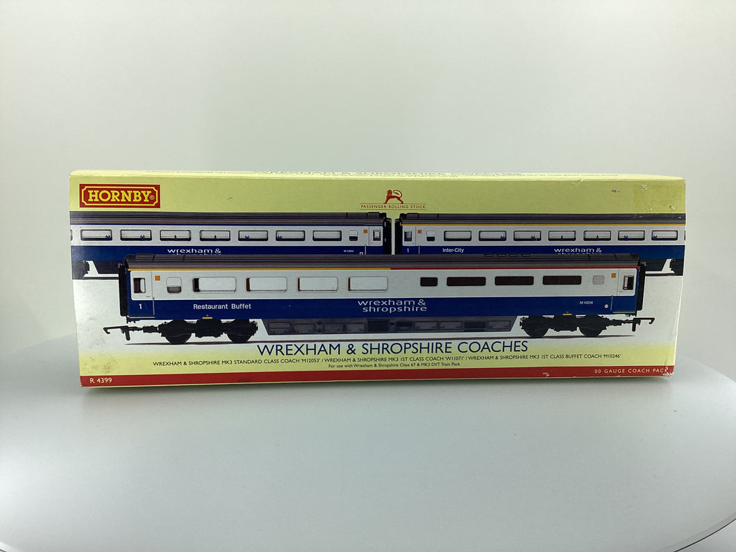 Hornby OO Gauge R4399 Wrexham & Shropshire MK3 Coaches Boxed Set (Pre Loved)
