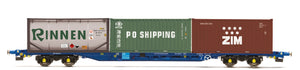 KFA Container Wagon with 2 x 20' Containers & 1 x 20' Tanktainer - Era 11 - Hornby R60239 - New for 2024 - PRE ORDER