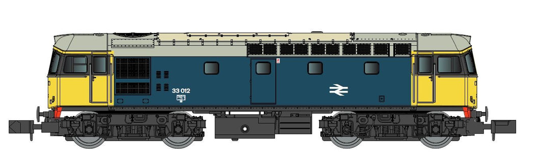 *Class 33 012 BR Blue w/Yellow & Black Cabs (DCC-Fitted)