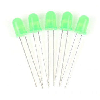 Green 5mm 12v LEDs (5) - Use GM76 Resistors