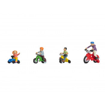 *Children on Bicycles (4) Figure Set