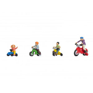 *Children on Bicycles (4) Figure Set