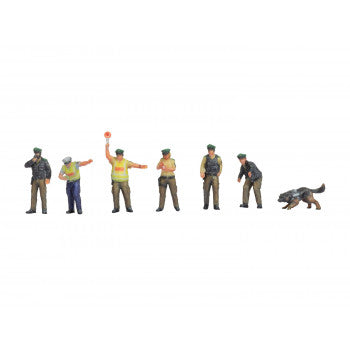 *Police Officers Green Uniform (6) 3D Master Figure Set