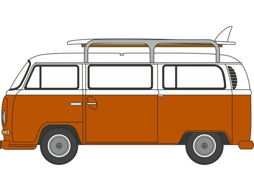 *VW T2 Bay Window Bus/Surfboards Signal Orange/White