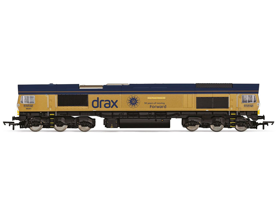 RailRoad GB Railfreight Class 66 Co-Co Drax 50th Anniversary Gold 66301 ...