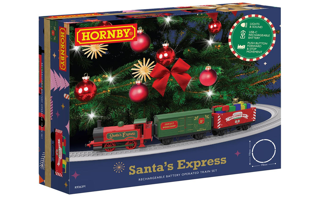 Santaâ„¢s Express Rechargeable Battery Operated Train Set- Hornby - R9363M New for 2025 - PRE ORDER